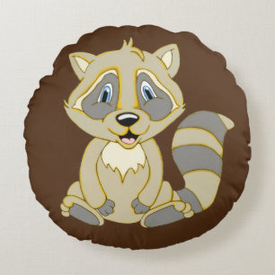 Coussins Ronds Oreiller à lancer ronde Rocky Raccoon