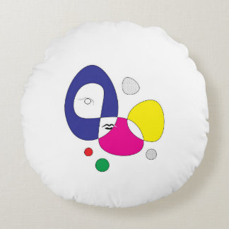 Coussins Ronds Oreiller à motif de visage d'art moderne