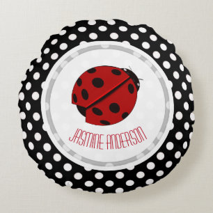 Coussins Ronds Oreiller À Pointe Ladybug Et Polka