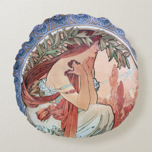 Coussins Ronds Oreiller Alphonse Mucha