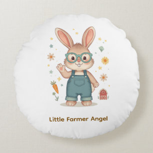 Coussins Ronds Oreiller de nurserie lapin fantaisiste avec lunett