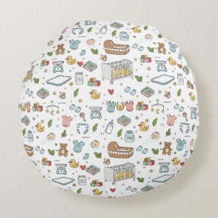Coussins Ronds Oreiller de nurserie ourson pastel canard
