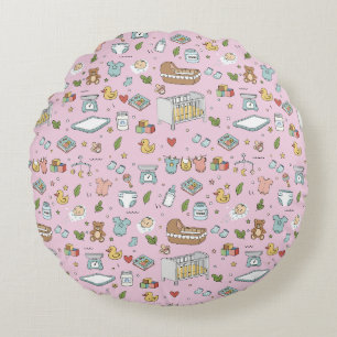 Coussins Ronds Oreiller de nurserie ourson pastel canard