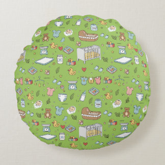 Coussins Ronds Oreiller de nurserie ourson pastel canard