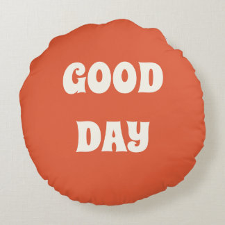 Coussins Ronds Oreiller floral avec « BONNE JOURNÉE »