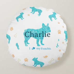 Coussins Ronds Oreiller jetable bleu pastel personnalisé de boule
