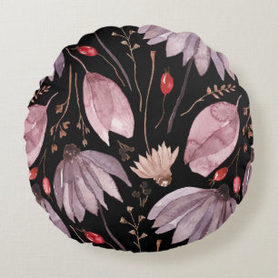 Coussins Ronds Oreiller jetable rond Fleurs de Lotus Lavande