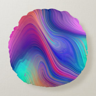 Coussins Ronds Oreiller jeté avec combinaison de couleurs abstrai