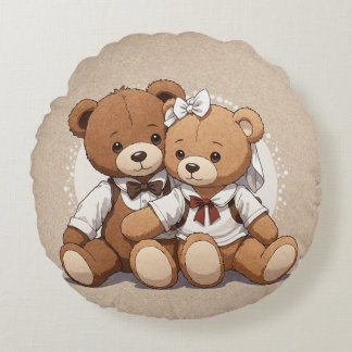 Coussins Ronds Oreiller jeté Ourson Mignon pour Enfants