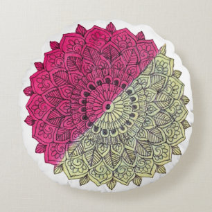 Coussins Ronds Oreiller Mandala Floral Radieux