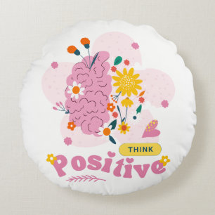 Coussins Ronds Oreiller Pensée Positive
