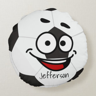 Coussins Ronds Oreiller personnalisé Ballon de football visage dr