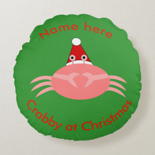 Coussins Ronds Oreiller personnalisé crabe de Noël