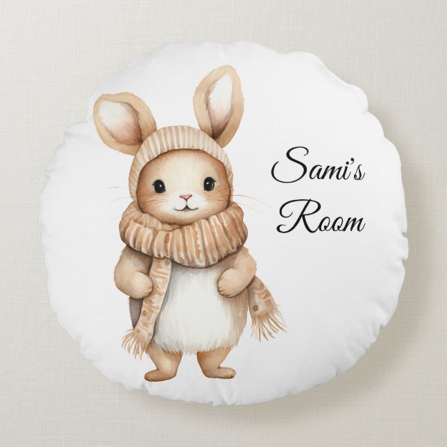 Coussins Ronds Oreiller personnalisé Lapin Mignon (Devant)