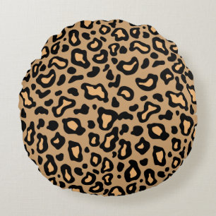 Coussins Ronds Oreiller rond à motif léopard rétro