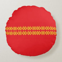 Oreiller rond à motifs d'étoiles