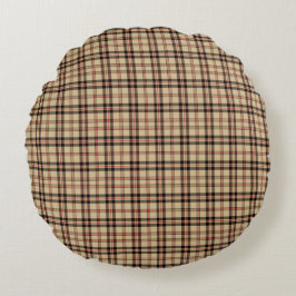 Coussins Ronds Oreiller Rond à Plaid Brun Beige Classique