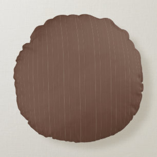 Coussins Ronds Oreiller rond à rayures fines – Beige sur marron