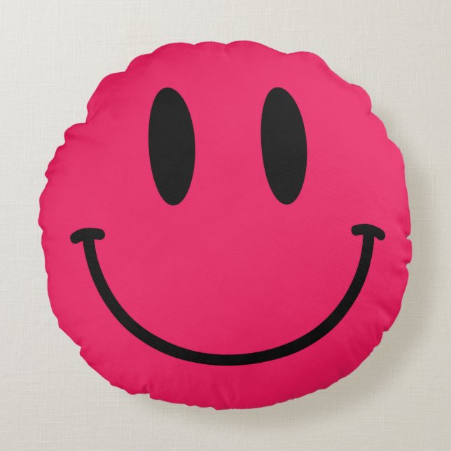 Coussins Ronds Oreiller rond à talon rose chaud (Devant)