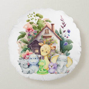Coussins Ronds Oreiller Rond Animaux Mignons Cadeau Mignon Pour