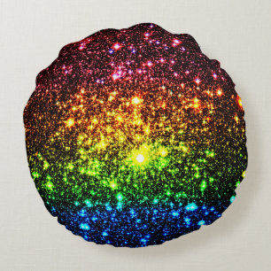 Coussins Ronds Oreiller rond arc-en-ciel foncé