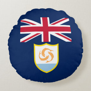 Coussins Ronds Oreiller rond au drapeau patriotique d'Anguilla