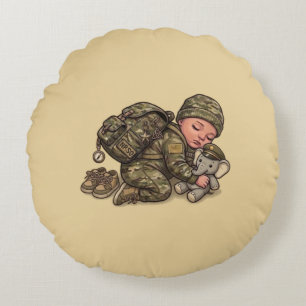 Coussins Ronds Oreiller rond bébé nouvelle recrue militaire