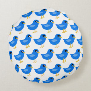 Coussins Ronds Oreiller Rond Bleu et Jaune
