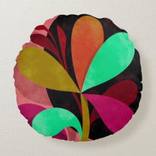 Coussins Ronds Oreiller Rond Botanique Abstrait