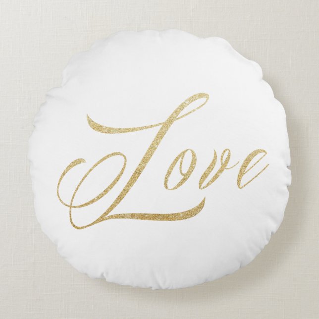 Coussins Ronds Oreiller rond d'amour d'or (Devant)