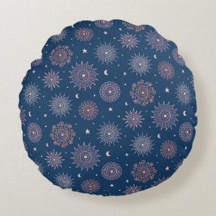 Coussins Ronds Oreiller rond de couleur noire