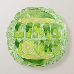 Coussins Ronds Oreiller rond en coton Lime Yours