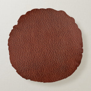 Coussins Ronds Oreiller rond en cuir (16 po)