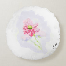 Oreiller rond : fleur d'iris .