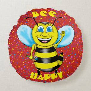 Coussins Ronds Oreiller rond Happy Bee