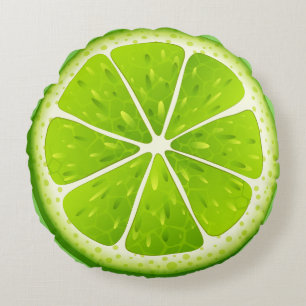 Coussins Ronds Oreiller rond jeté - Citron vert