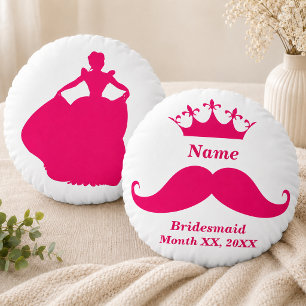 Coussins Ronds Oreiller rond jeté Demoiselle d'honneur Moustache 
