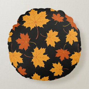 Coussins Ronds Oreiller Rond Jeté - Feuilles D'automne Tombantes