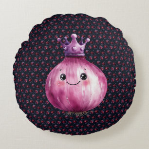 Coussins Ronds Oreiller rond jeté Reine Oignon Violet
