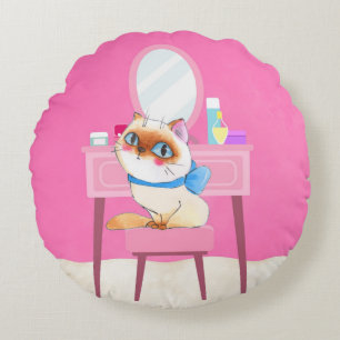 Coussins Ronds Oreiller rond Kitty taché