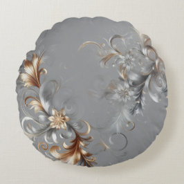 Coussins Ronds Oreiller Rond Luxe Gris, Or et Argent