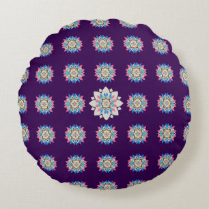 Coussins Ronds Oreiller rond mandala bleu