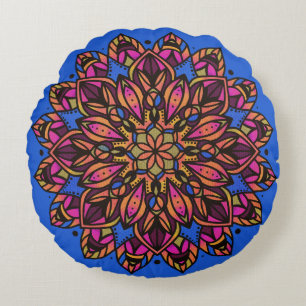 Coussins Ronds Oreiller Rond Mandala Coloré