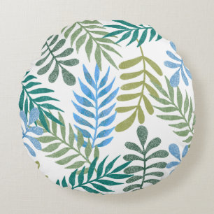Coussins Ronds Oreiller rond motif feuilles tropicales modernes
