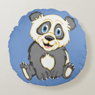 Coussins Ronds Oreiller rond Panda souriant