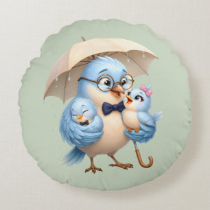 Coussins Ronds Oreiller rond Père Oiseau Amour de la famille