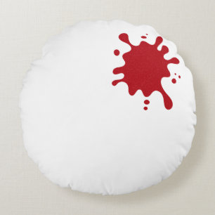 Coussins Ronds Oreiller rond personnalisé éclaboussure rouge 16"