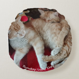 Coussins Ronds Oreiller rond photo de chat