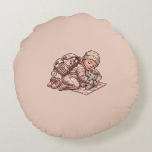 Coussins Ronds Oreiller rond pour bébé fille militaire camouflage