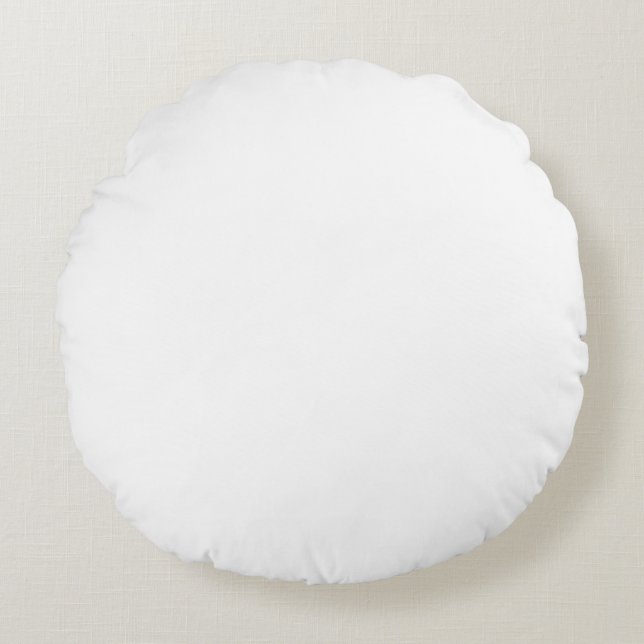 Coussins Ronds Oreiller rond simple blanc (16 po) (Devant)